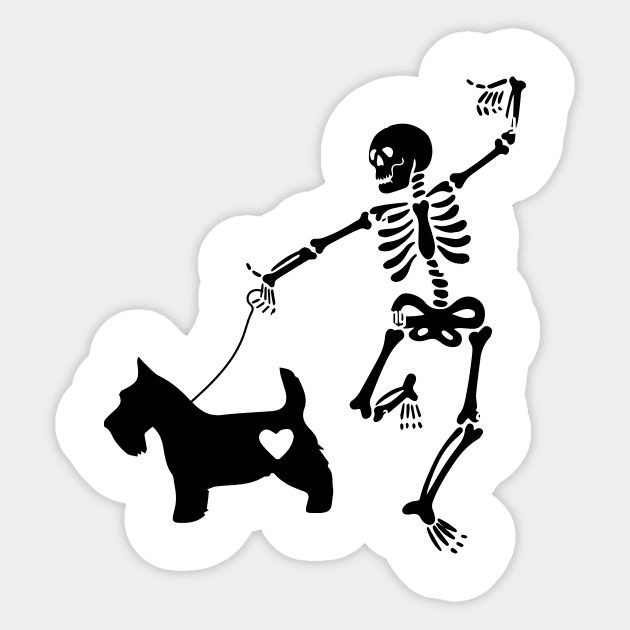 Scottie skull halloween Scottish Terrier Sticker by spantshirt